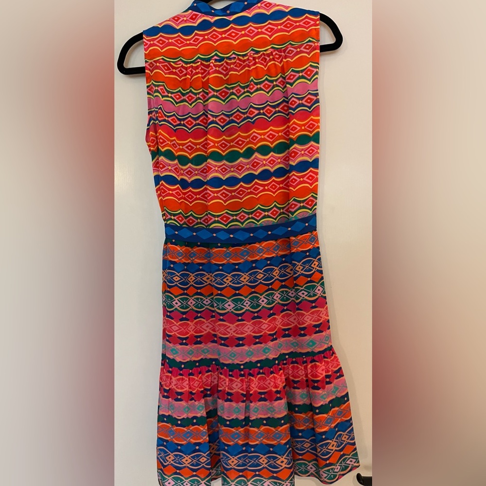 SALONI Blue Multi-Color Patterned Button Dress - Picture 2 of 8